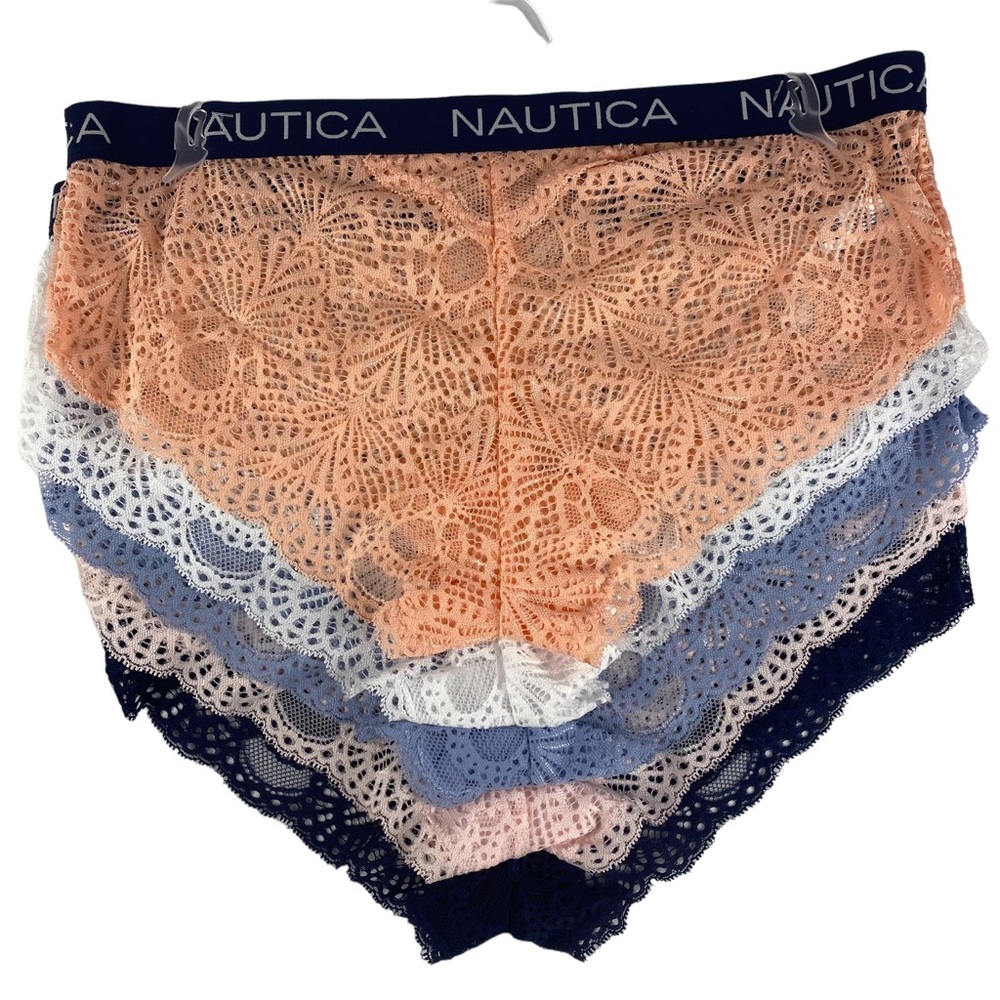 NWT Nautica Women's 5 Pack Lace Hipster Panties Size L
